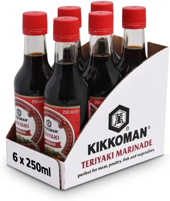 Kikkoman Salsa Teriyaki para Marinar y Glasear, 250ml. La auténtica salsa japonesa para dar un sabor exótico, dulce y un brillo espectacular a tus carnes, pescados y verduras.