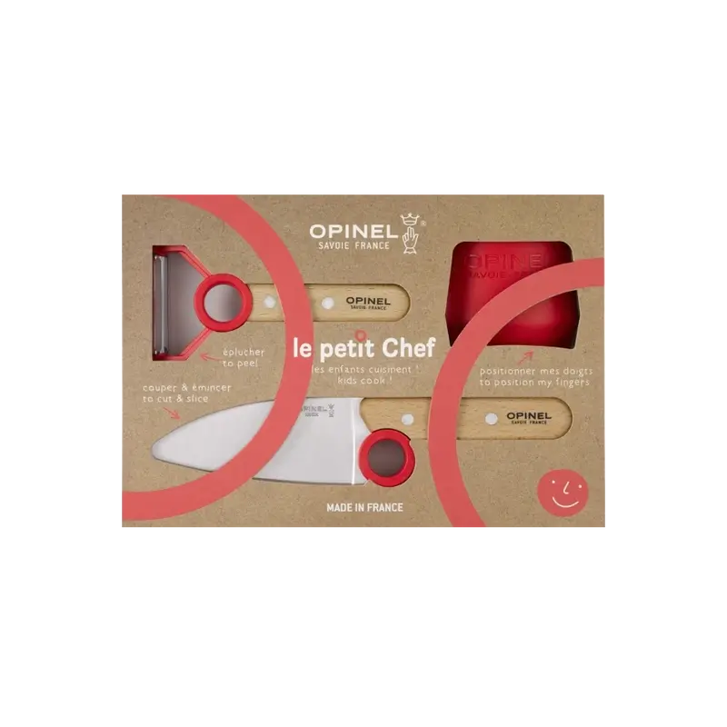 Kit de cuchillo, pelador y protección Petit Chef - Opinel