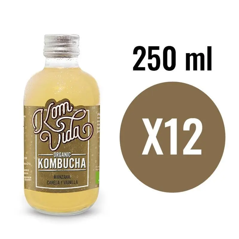Kombucha Manzana, Canela y Vainilla Bio 12x250ml Komvida