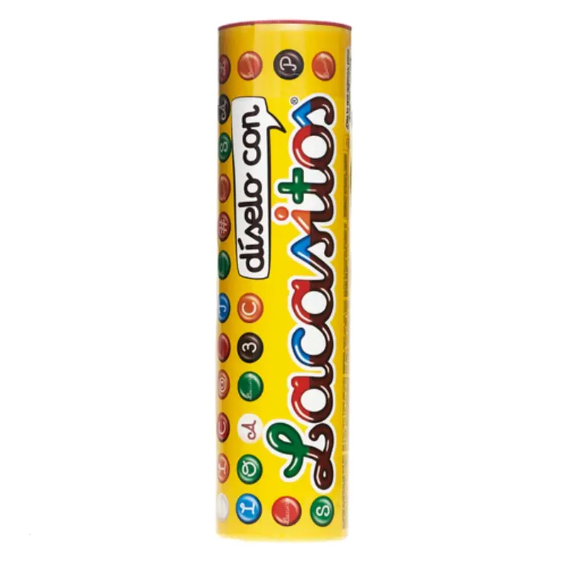 Lacasitos Megatubo de 1,5 kg. El formato gigante de tus grageas de chocolate favoritas, ideal para fiestas, candy bars, repostería y para los verdaderos amantes de los Lacasitos.