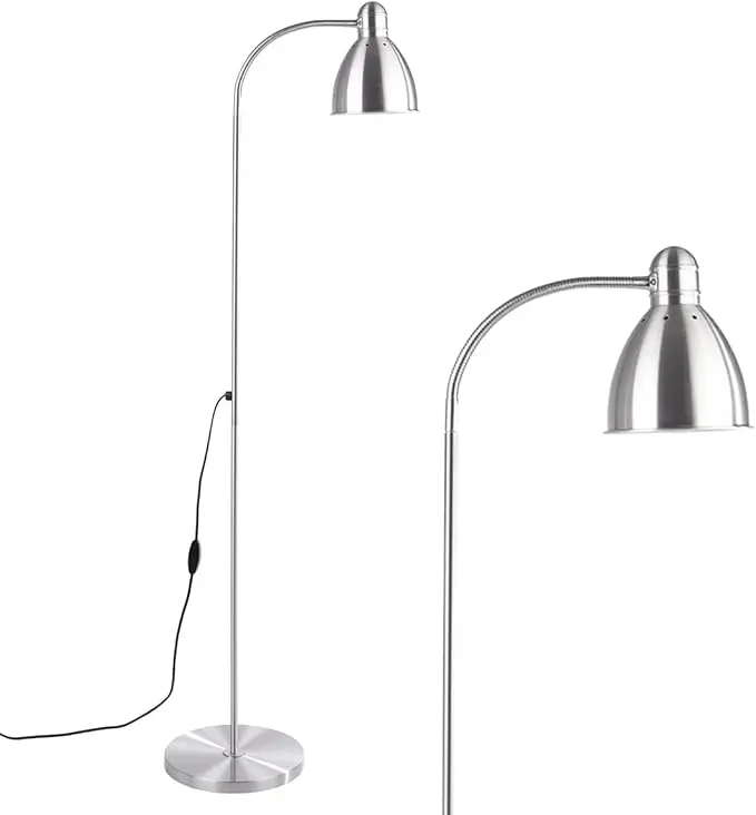 Lámpara de Pie para Lectura IKEA LERSTA de Aluminio. Un diseño industrial y minimalista con brazo y foco regulables para dirigir la luz con precisión donde la necesites.