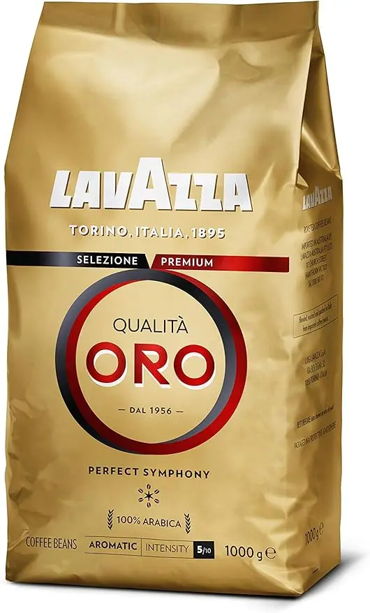 Lavazza Qualità Oro, pack ahorro de 4 bolsas de café en grano 100% Arábica (4x1Kg). El blend premium de Italia para los muy cafeteros, suave y con notas de malta y miel.