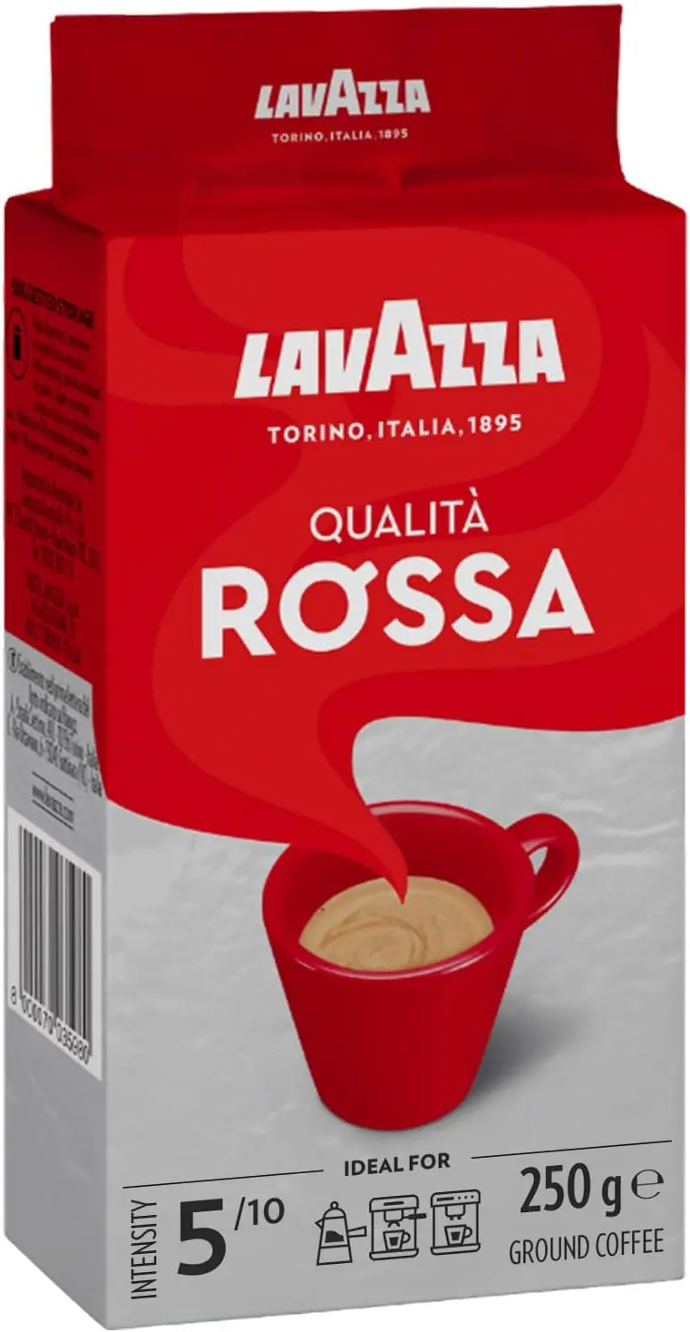 Lavazza Qualità Rossa, Café Molido, Mega Pack de 10x250g (2,5kg). La solución definitiva para los muy cafeteros y la hostelería. Abastécete del café favorito de Italia y ahorra.
