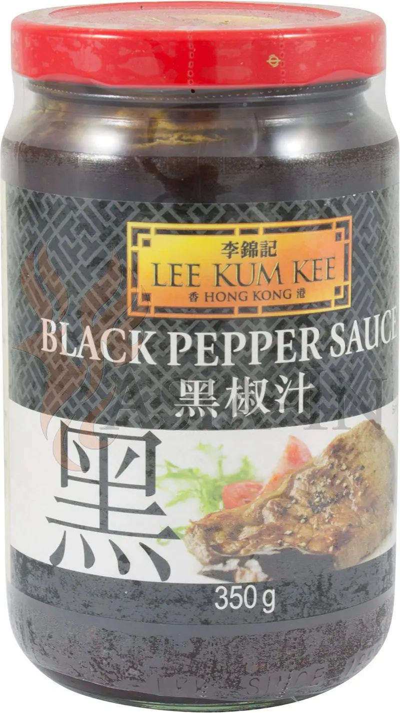 Lee Kum Kee Salsa de Pimienta Negra, 350g. Una salsa rica y aromática para recrear en casa los mejores platos de la cocina china, como el famoso "pollo a la pimienta negra".