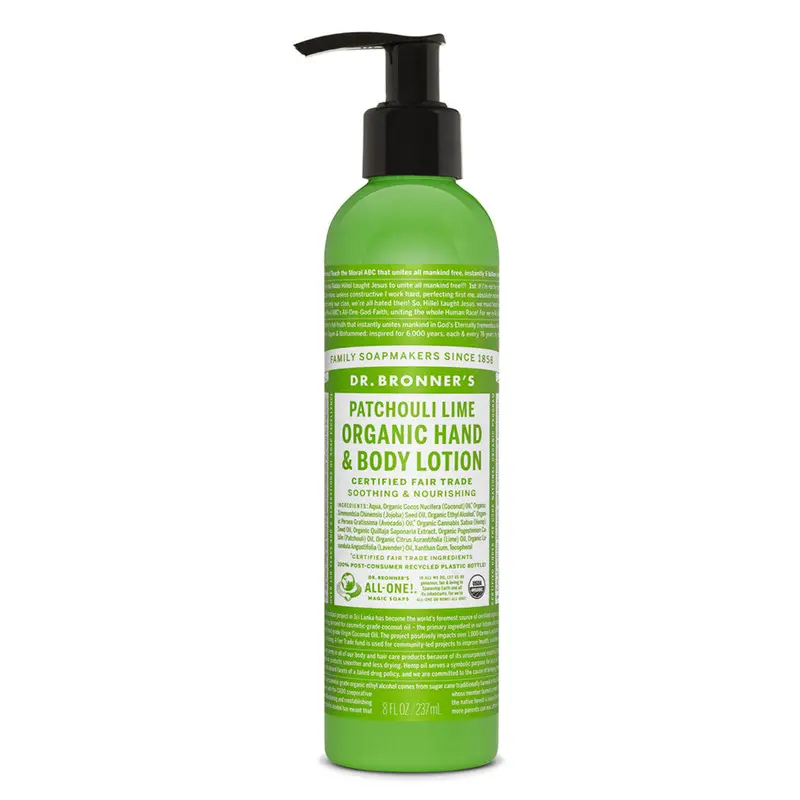 Locion de pachuli y lima bio 240ml Dr.Bronner's
