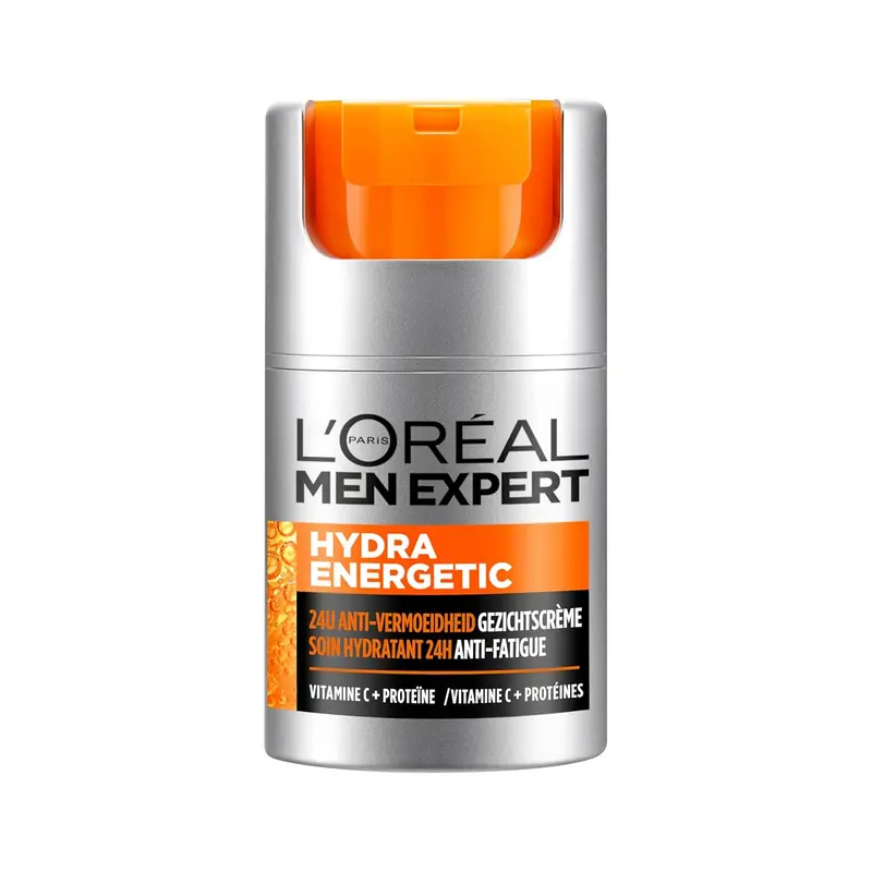 L'Oréal Men Expert Hydra Energetic, Gel Hidratante Antifatiga 24h, 50ml. Recarga tu piel con esta crema hidratante enriquecida con Vitamina C y Guaraná para combatir los signos del cansancio.