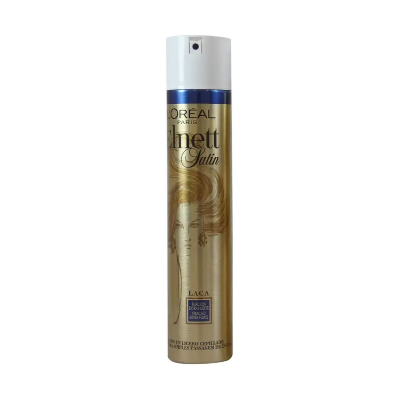 L'Oréal Paris Elnett Satin Laca de Pelo, Fijación Fuerte (300ml). Consigue un peinado perfecto y duradero con la laca mítica de los peluqueros, que protege tu cabello y se elimina con un cepillado.