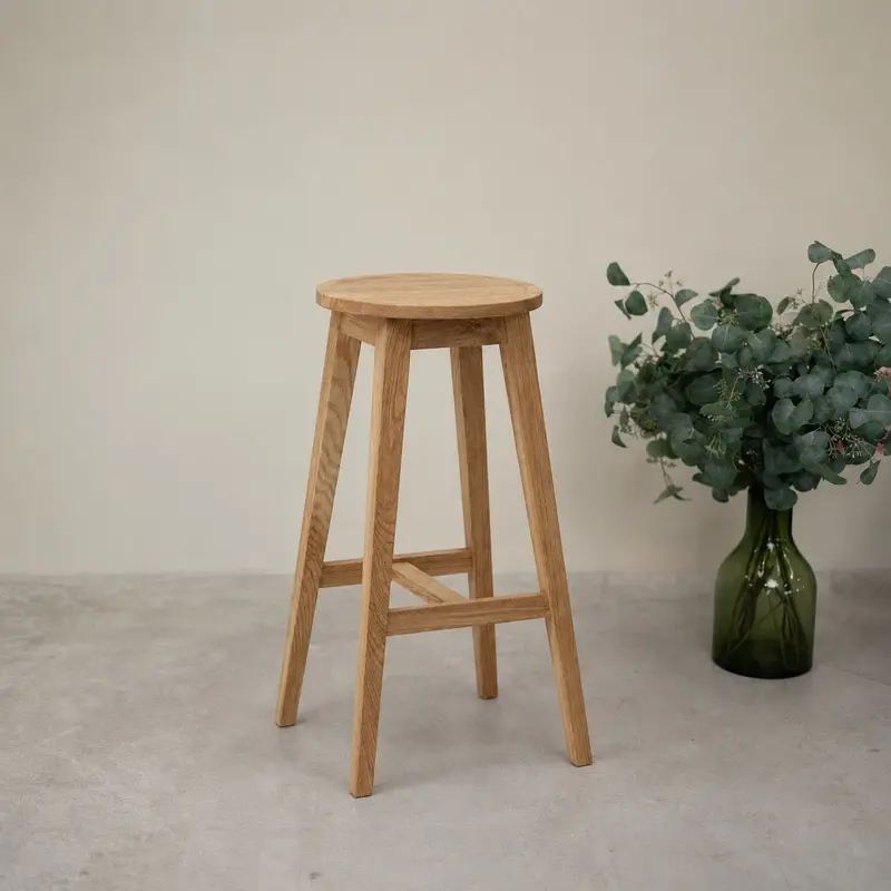 Lot de 2 Tabourets de Bar Diana en Chêne Massif - NordicStory