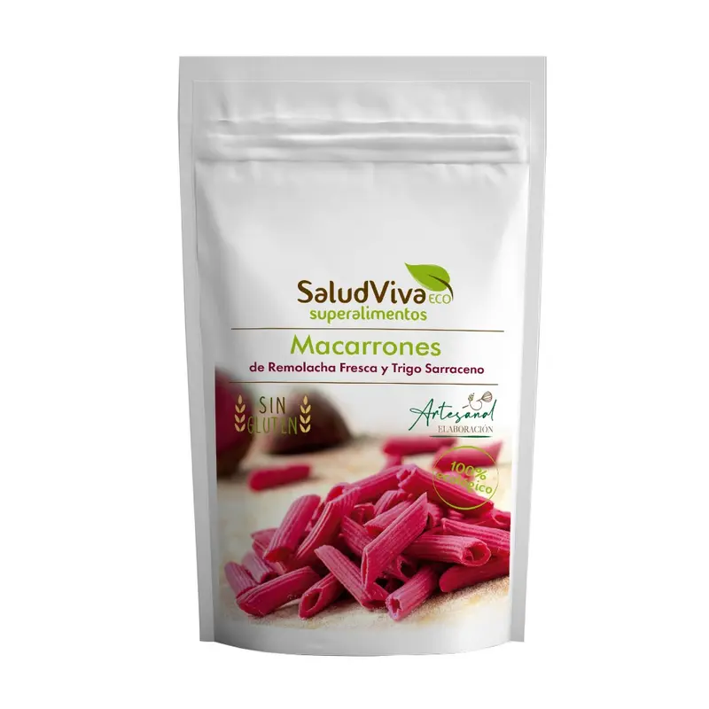 Macarrones de Remolacha y Trigo Sarraceno 250g Eco - SALUD VIVA
