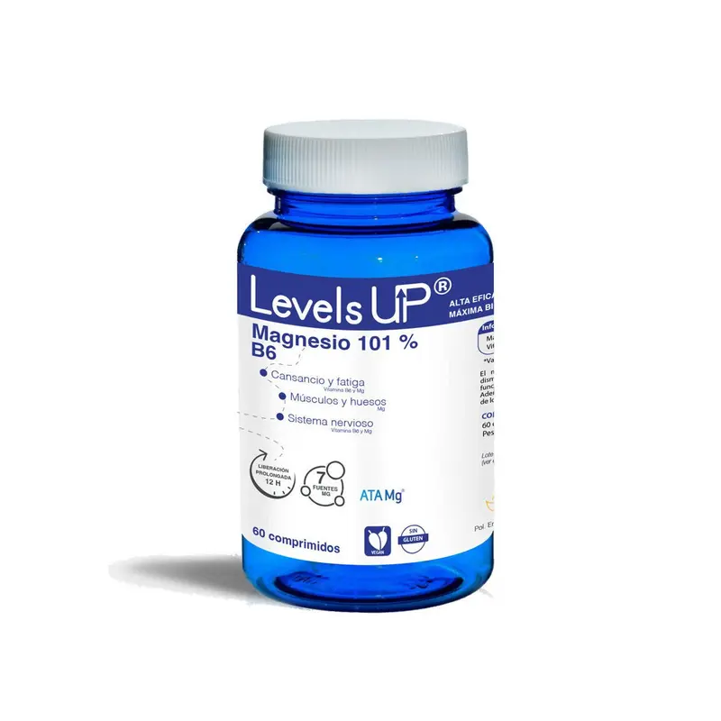 Magnesio 101% + Vitamina B6 - 60 comprimidos - Levels Up
