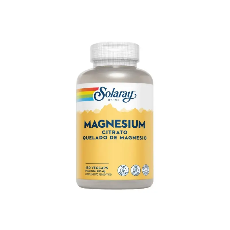 Magnesio citrato quelado - 180 vegecápsulas - Solaray
