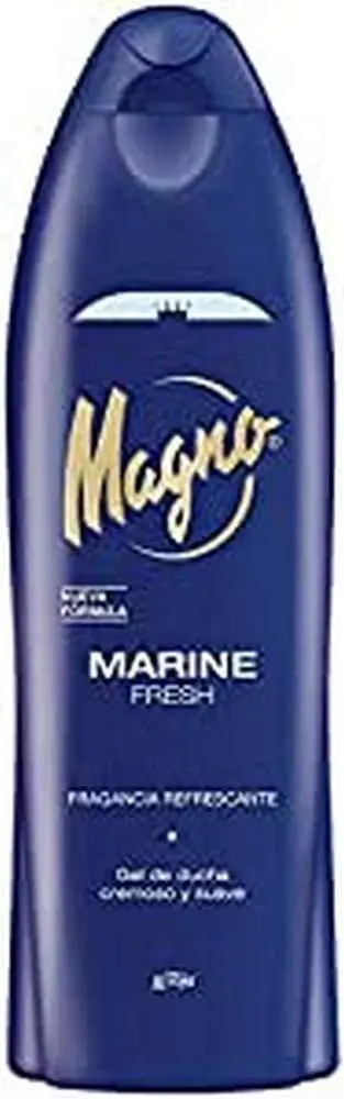Magno Marine Gel de Ducha, Pack de 4x550ml (2,2L). Disfruta de la fragancia más refrescante de Magno, que evoca el mar y revitaliza tu piel gracias a su fórmula con extracto de Ginkgo.