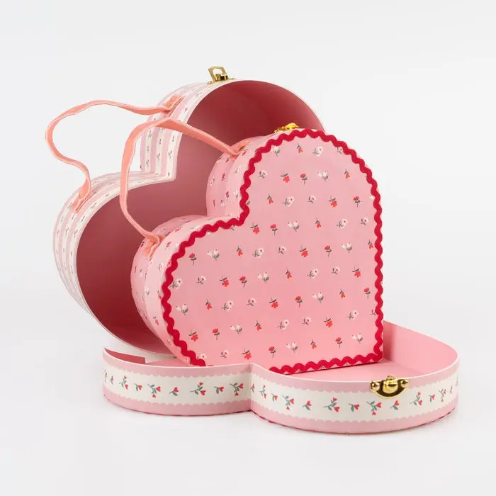Maletas Corazón de Rosa Vintage (x 2)