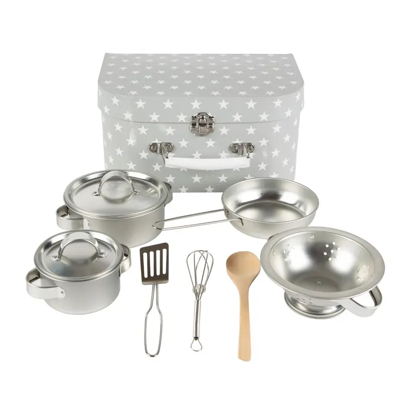 Maletita con juego de cocina en color gris