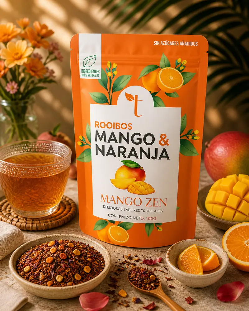 Mango Zen – Rooibos bio con mango, naranja y flores