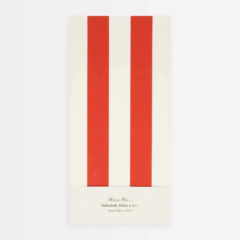 Mantel de rayas rojas