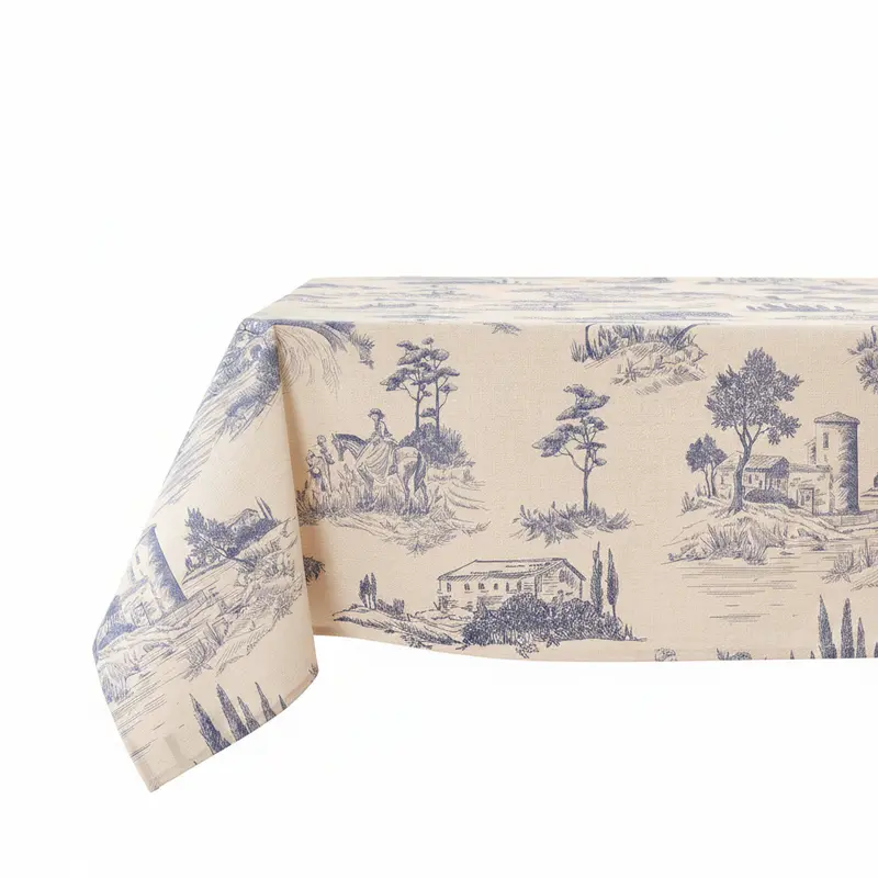Mantel Resinado Antimanchas toile azul
