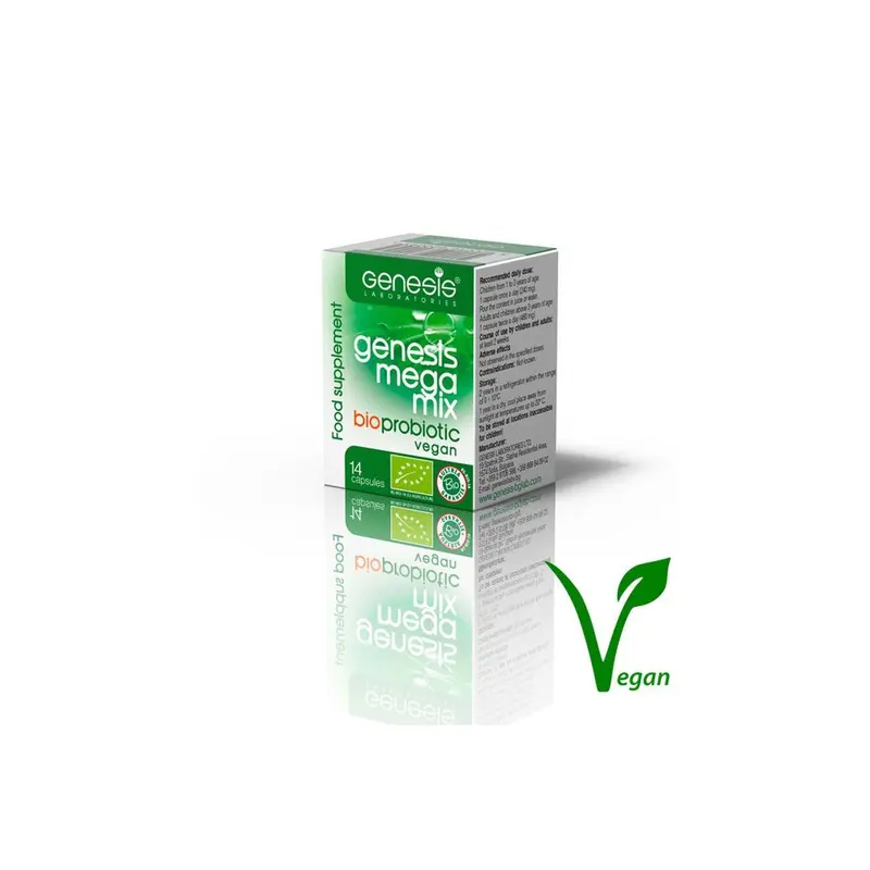 Mega Mix probiótico vegano - 14 cápsulas - Genesis