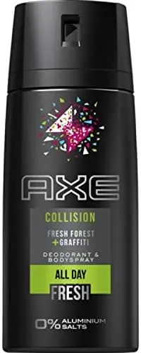 Mega Pack de 6 Desodorantes Axe Collision Fresh Forest & Graffiti (6x150 ml). Una fragancia masculina sin aluminio, con notas de cítricos, teca y pachulí.