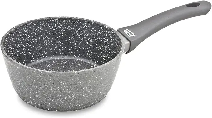Menax Focus Cazo de Cocina de 16 cm en Aluminio Forjado. Con 5 capas de antiadherente efecto piedra, es ideal para inducción y perfecto para preparar salsas y raciones individuales.