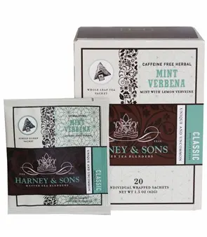 Menta Verbena Caja 20 Pirámides seda en sobres individuales