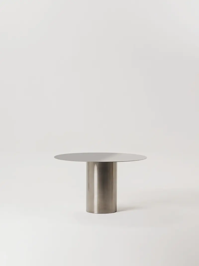Mesa de comedor Alina redonda de acero inoxidable