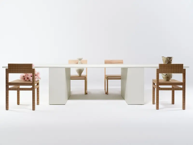 Mesa de comedor Jissa rectangular de microcemento
