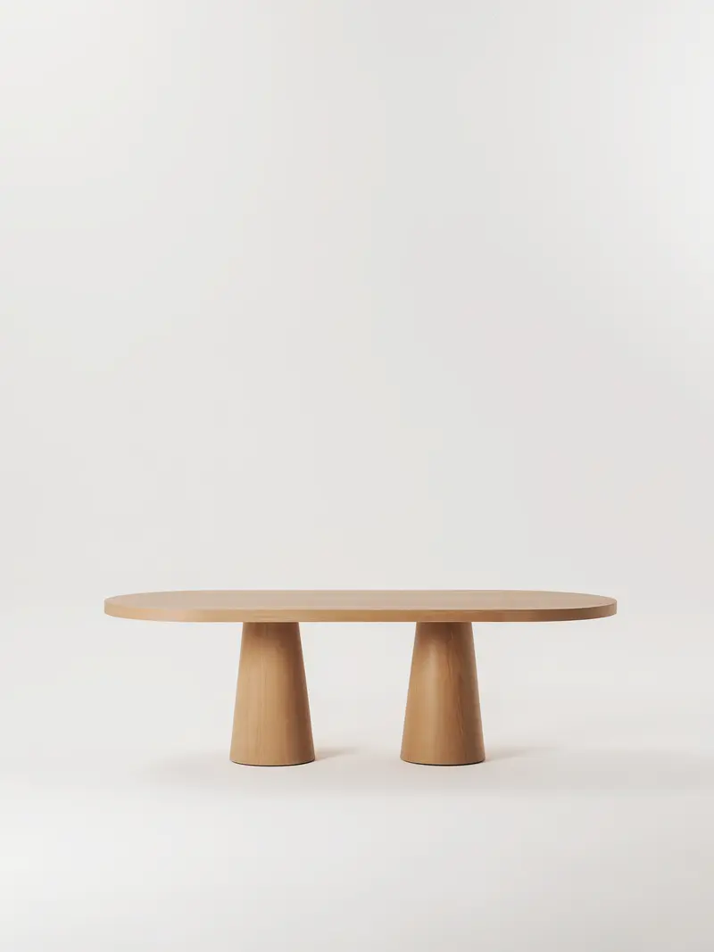 Mesa de comedor Lenne ovalada de madera