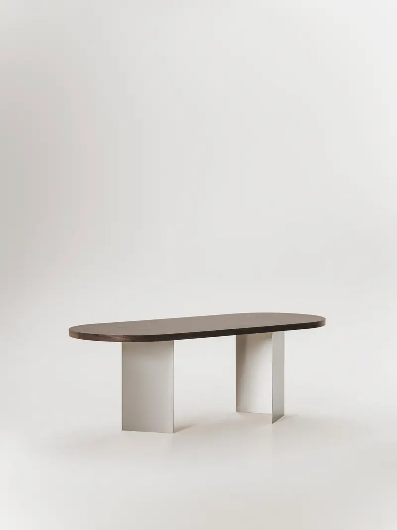 Mesa de comedor Mara ovalada de madera