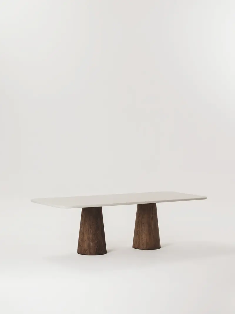 Mesa de comedor Melna redonda de microcemento