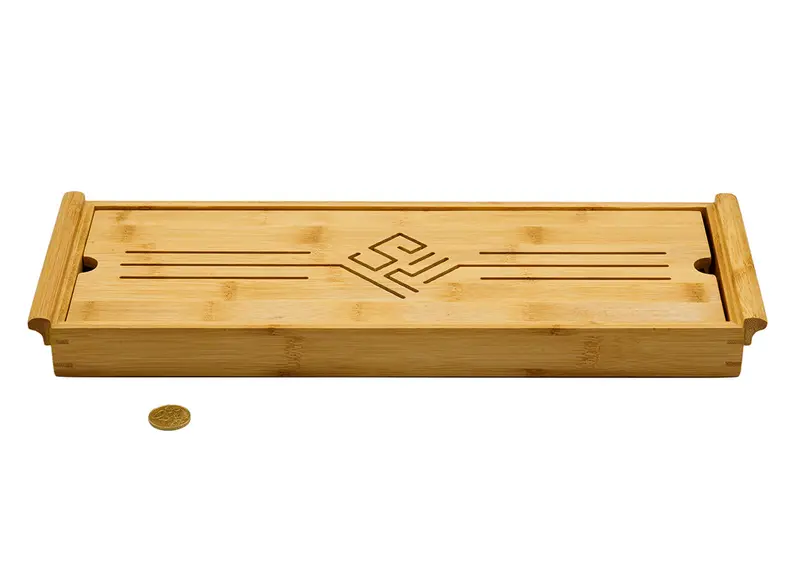 Mesa de té de la fortuna para la ceremonia del té Gongfu, bandeja de té, chaban, bambú n.º 93487
