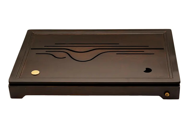 Mesa de té Mountain View para ceremonia del té Gongfu, bandeja de té, chaban, bambú n.º 93494