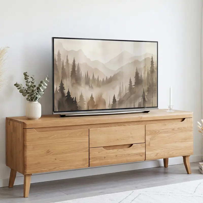 Meuble TV en bois massif de chêne Milan - NordicStory