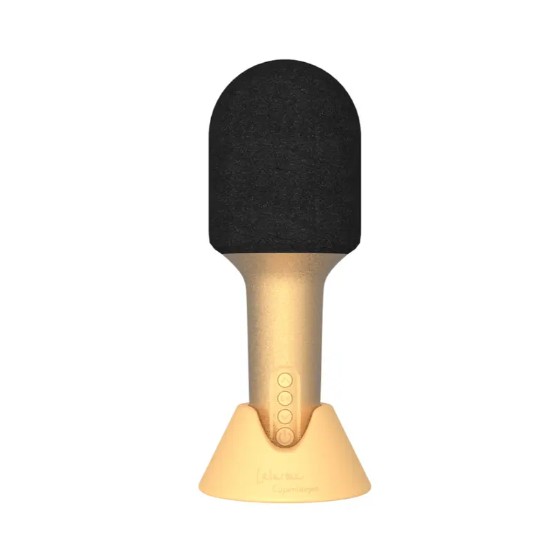 Micrófono altavoz con purpurina - Dorado