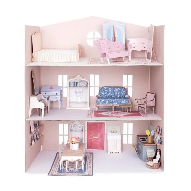 Mini casa de muñecas de papel