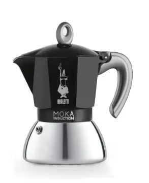 Moka Inducción 4 Tazas Negra