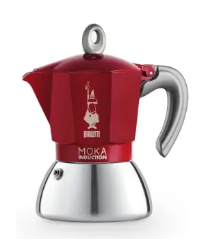 Moka Inducción 4 Tazas Roja