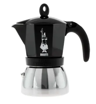 Moka Inducción 6 Tazas Negra