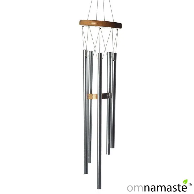Móvil Carillón de Viento Madera con Tubos de Metal 77cm