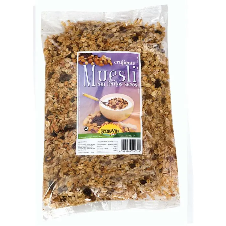MUESLI CRUJIENTE CON FRUTOS SECOS, 750 g - GRANOVITA