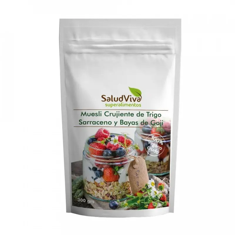 Muesli Crujiente de Trigo Sarraceno y Bayas de Goji, 300gr - Salud Viva