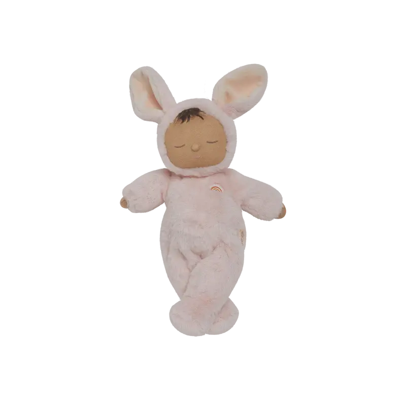 Muñeco Cozy con traje de conejito rosa – Súper suave y achuchable