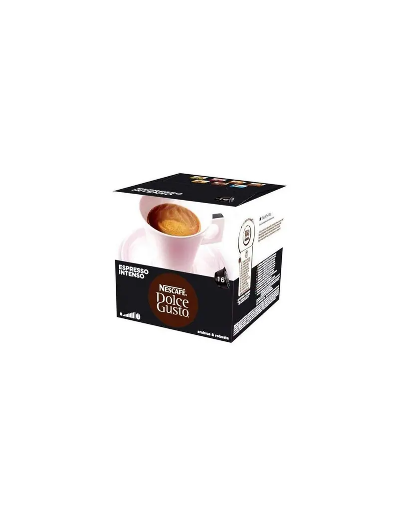 Nescafé Dolce Gusto Espresso Intenso, 16 Cápsulas de Café. Un café espresso vigoroso y con cuerpo, con notas de frutos rojos y un toque a pimienta, para cafeteras Dolce Gusto.