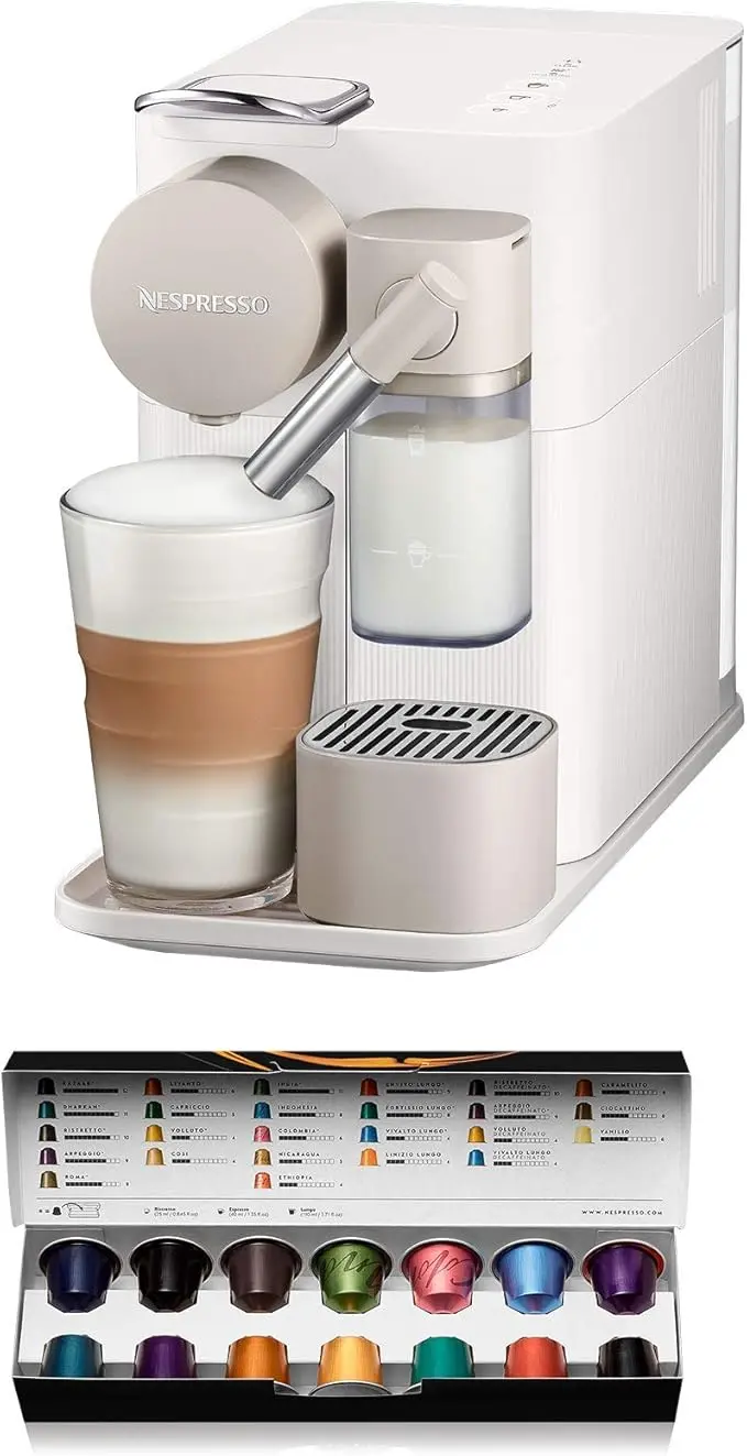 Nespresso De'Longhi Gran Lattissima, Blanca. La cafetera automática de cápsulas para los amantes de la leche, con 9 recetas de un solo toque para crear desde un cappuccino hasta un flat white.