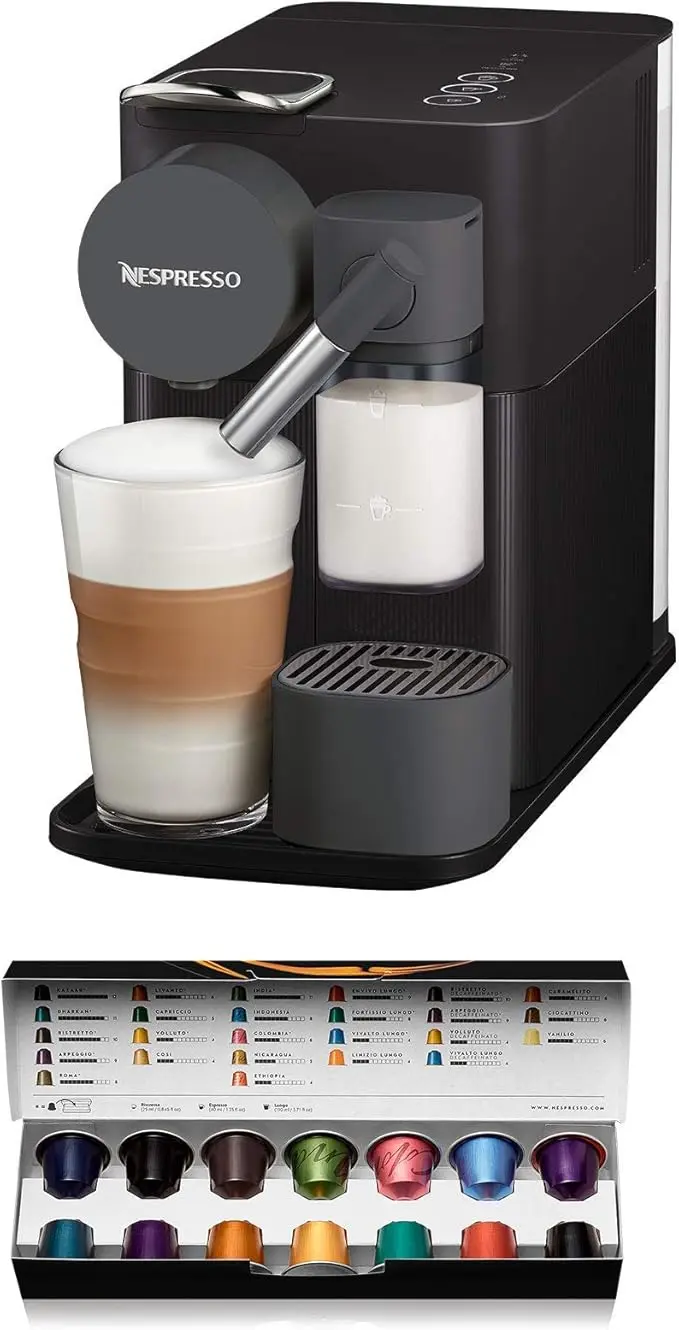 Nespresso De'Longhi Gran Lattissima, Negro Sofisticado. La cafetera de cápsulas automática con 9 recetas de café y leche, y un elegante diseño en negro para tu cocina.
