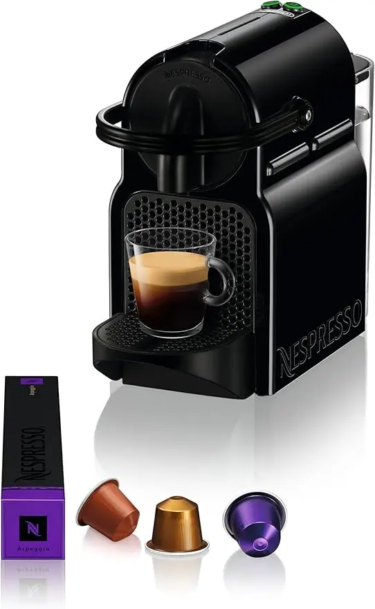 Nespresso De'Longhi Inissia EN80.B, Cafetera de Cápsulas, Negro. La cafetera compacta, rápida y fácil de usar para disfrutar de un café Nespresso perfecto con 19 bares de presión.