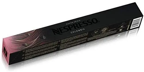 Nespresso Master Origin Colombia 50 Cápsulas. Café de Origen Único con Cosecha Tardía, Perfil Afrutado y Vinoso. Pack de 5 Tubos para Cafeteras del Sistema OriginalLine.