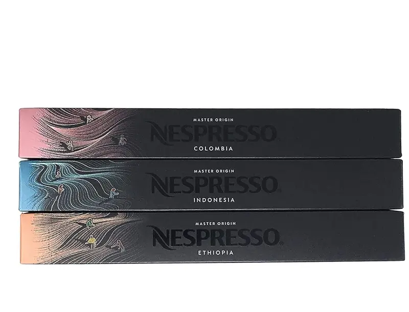Nespresso Original Master Origins Pack, un surtido de 30 cápsulas que te lleva de viaje por Indonesia, Colombia y Etiopía a través de sus cafés Lungo de origen único.