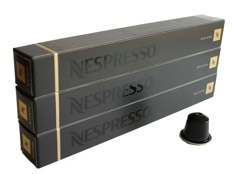 Nespresso Ristretto Pack de 30 Cápsulas de Café OriginalLine. Un espresso potente y contrastado con notas afrutadas y tostadas. Intensidad 10. (No compatible con Vertuo).