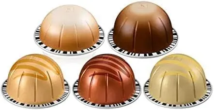 Nespresso Vertuo Barista Creations 50 Cápsulas Surtidas. Pack Degustación para Amantes del Café con Leche, Incluye Bianco Forte, Doppio, Caramel Cookie y Vainilla Custard Pie.